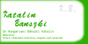 katalin banszki business card